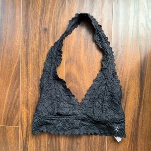 Black halter bralette